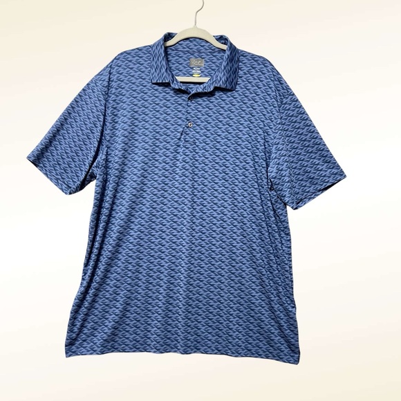 Greg Norman Collection Other - Greg Norman Collection Blue Geometric Polo Shirt Size XL